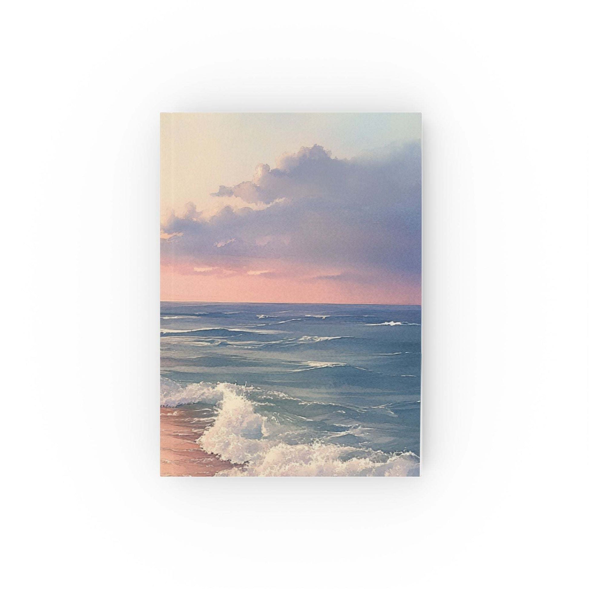 Ocean-themed hard backed journal with beach breeze design, perfect for writers and coastal decor.