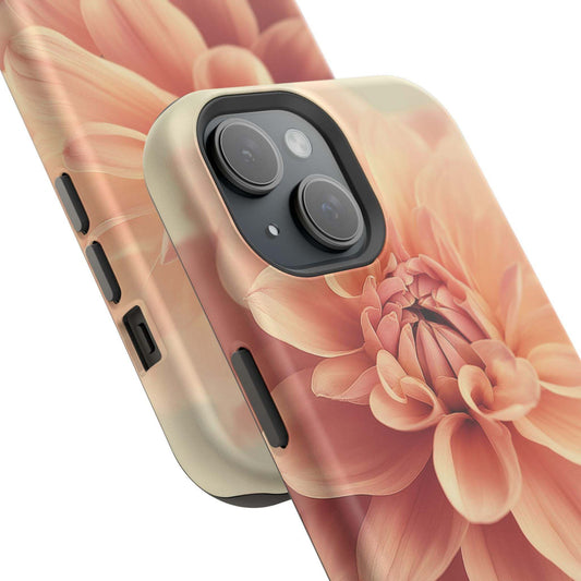 Floral magnetic phone case with vibrant flower design for iPhone, durable and impact-resistant.